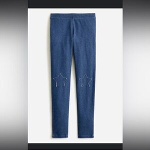 Crewcuts indigo blue jeggings with star patch